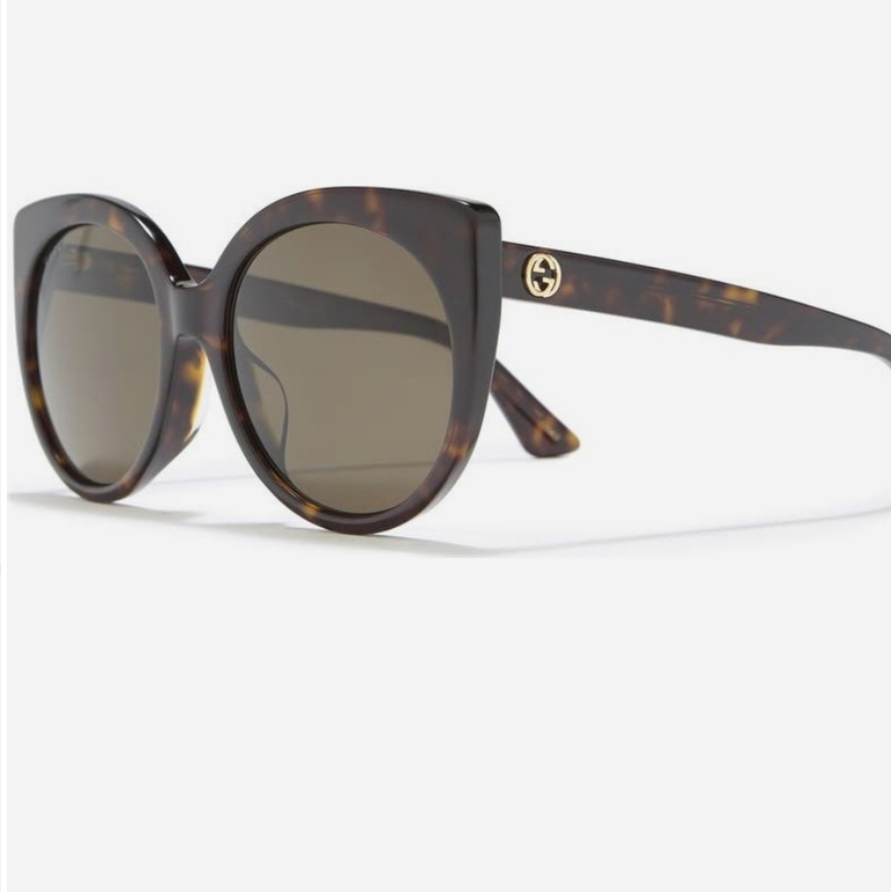 Gucci cateye tortoise sunglasses in havana brown NWT